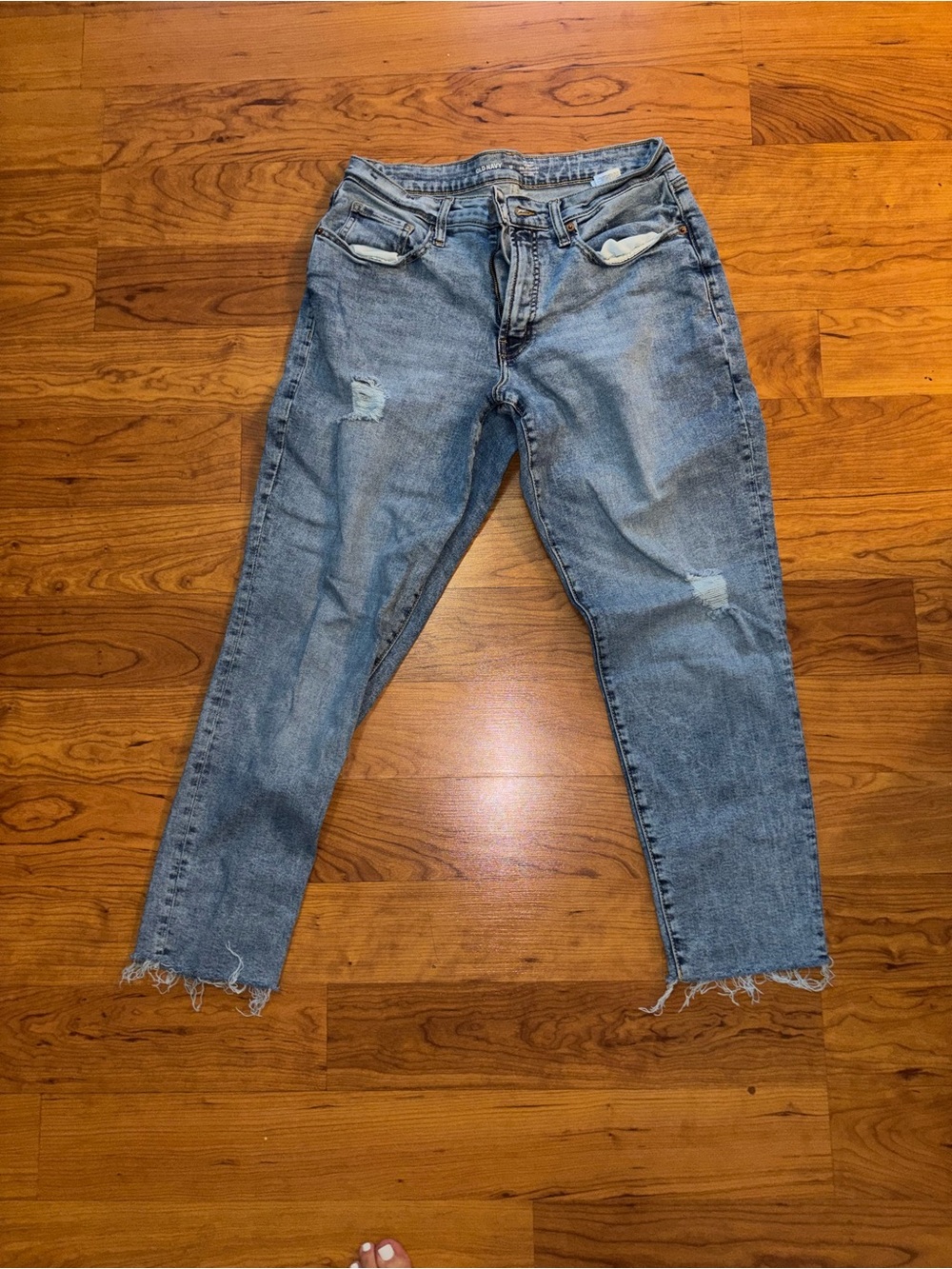 Old Navy Classic Light Blue Women's Distressed Jeans